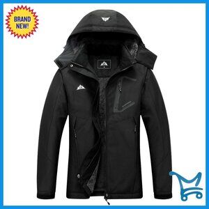 Waterproof Insulated Ski Jacket Hooded Snowboarding Winter Coat Adjustable Cuffs